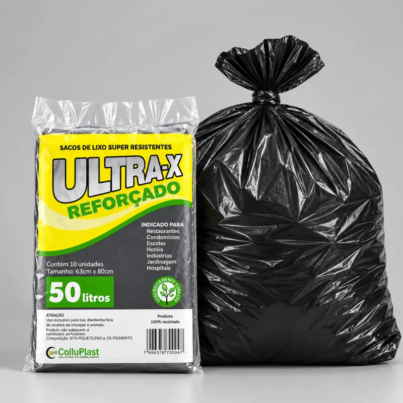 Saco de Lixo 50 Litros Reforçado